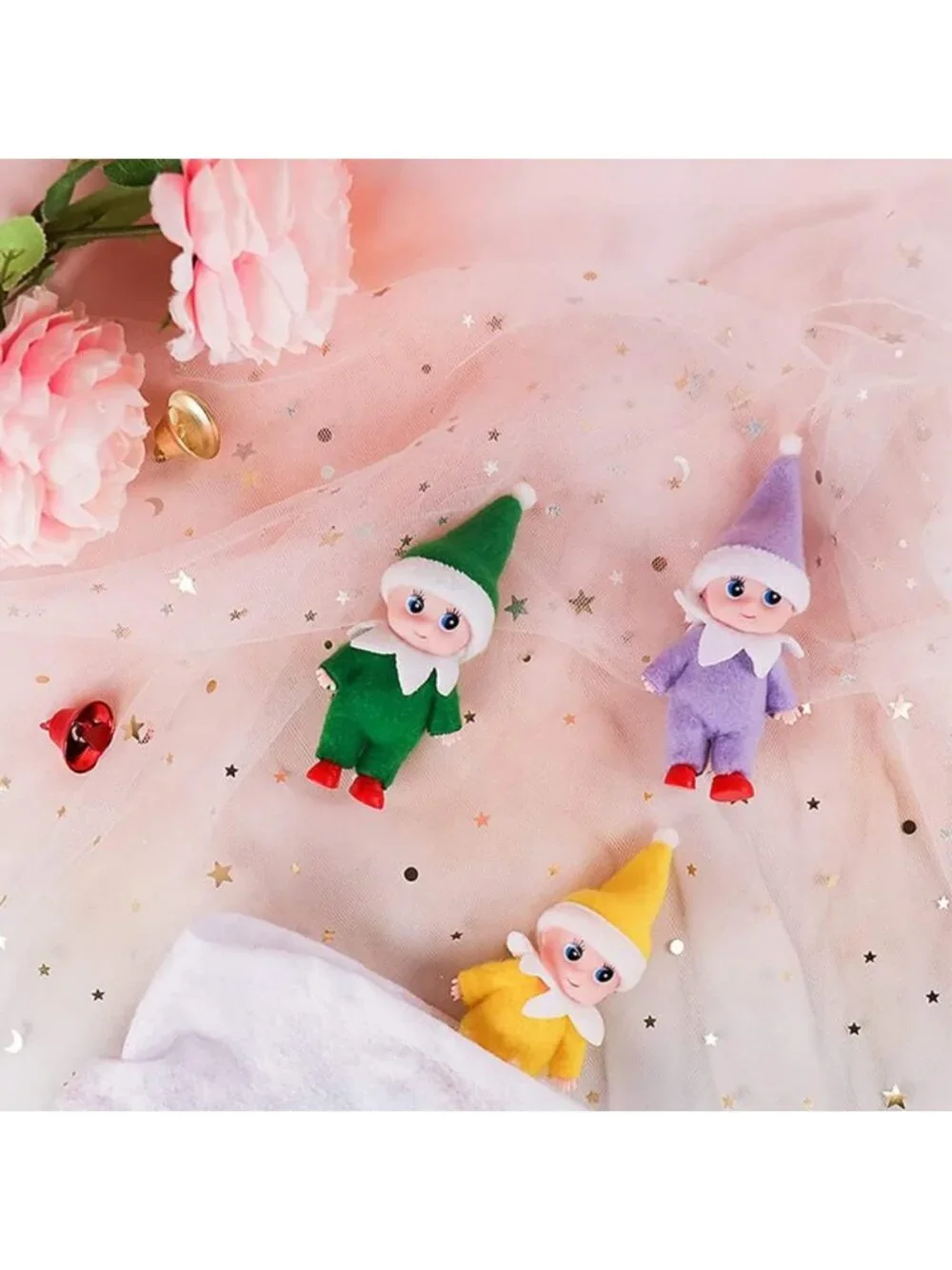 Mini Elf Baby Twins Set - Tiny Holiday Dolls & Craft Accessories for Kids